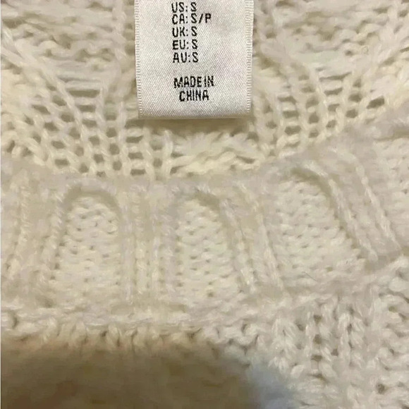 Max studio grey and cream knitted long sleeve with ties sweater S - Picture 4 of 4